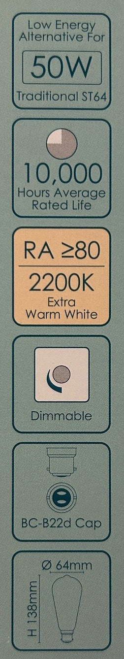 LED Filament Vintage Bulb BC-B22d - Antique Bronze