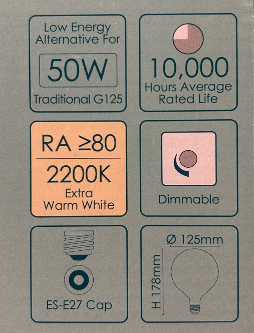 LED Large Globe Filament Bulb ES-E27 - Antique Bronze