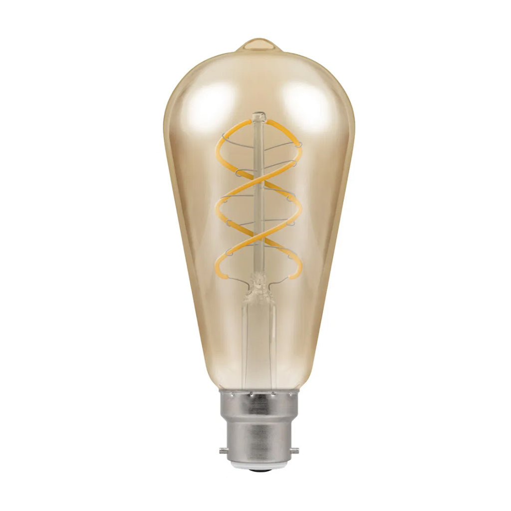 LED Spiral Filament - BC B22d Bulb Antique Bronze