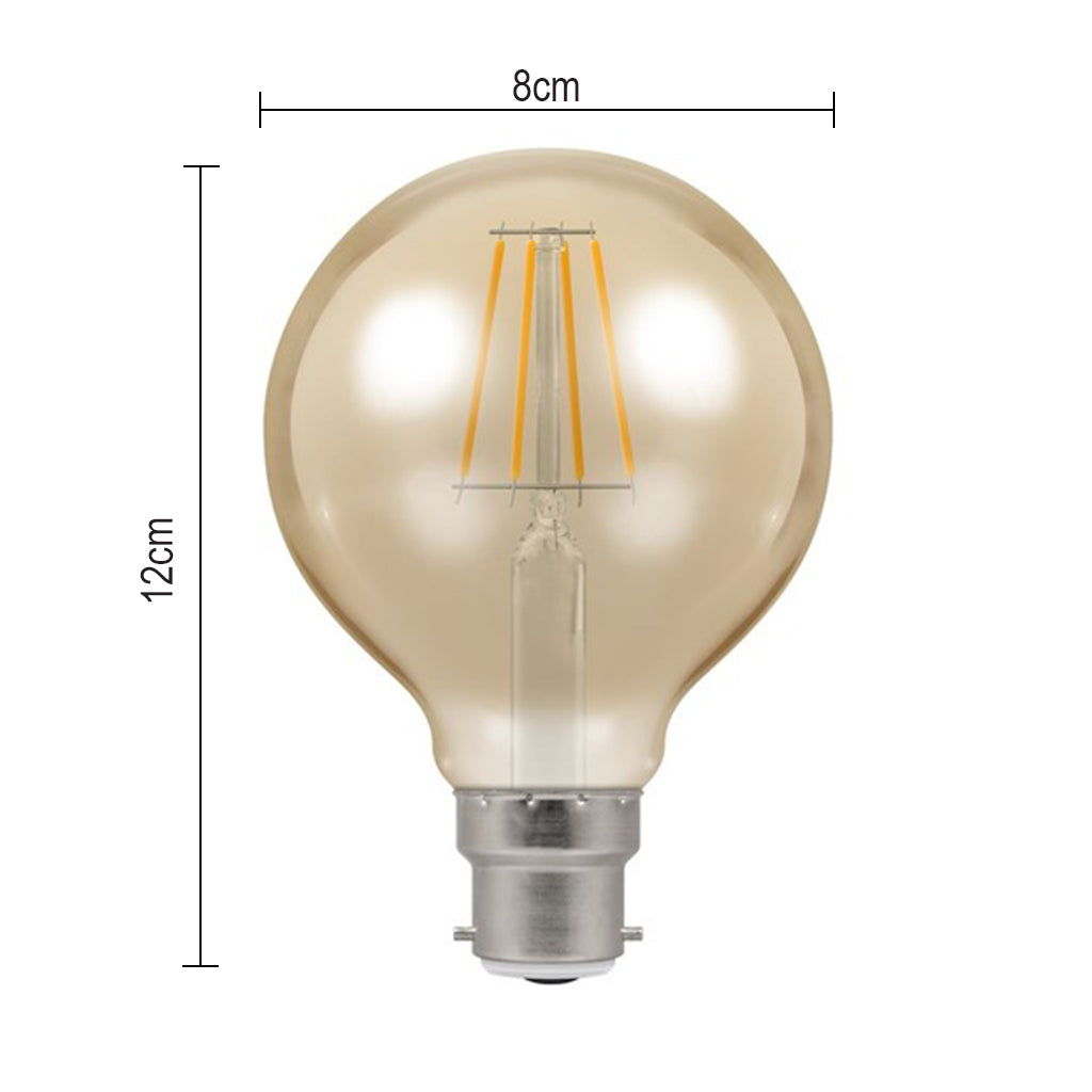 LED Globe Filament Bulb BC-B22d - Antique Bronze