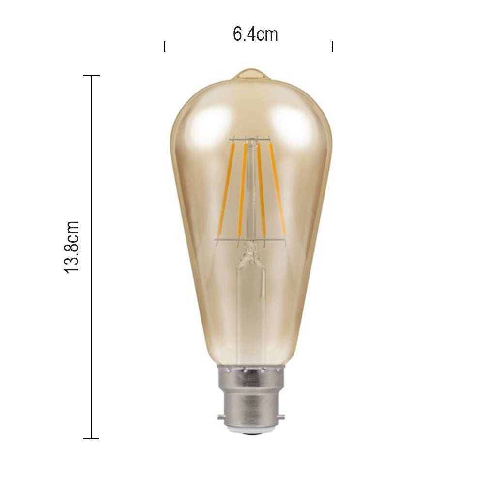 LED Filament Vintage Bulb BC-B22d - Antique Bronze