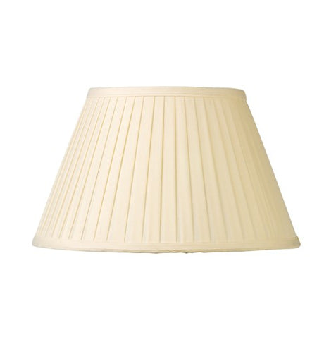 Cream pleated soft fabric drum shaped lampshade with white lining