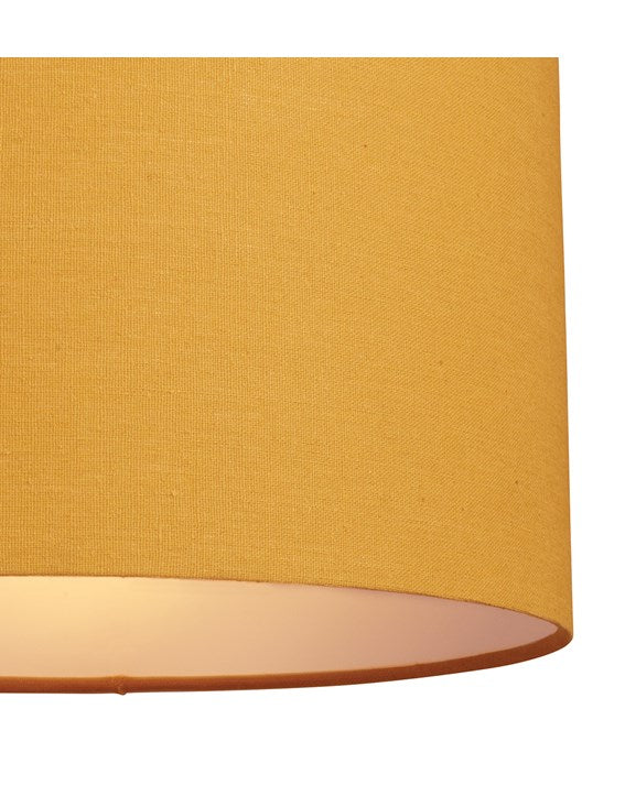 bright yellow plain cotton cylinder lampshade with white inner PVC lining