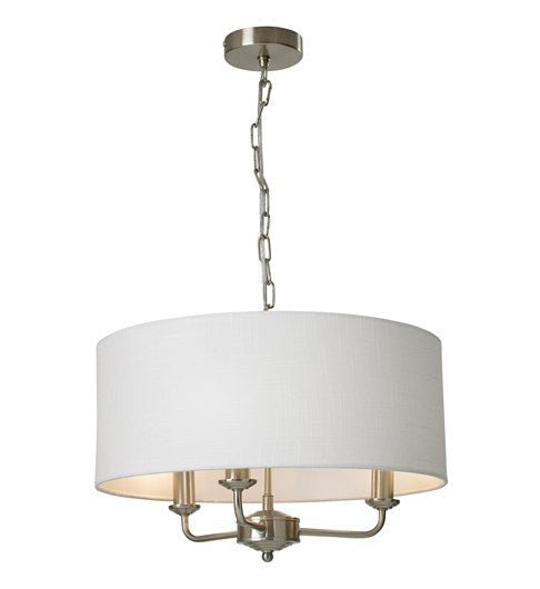 Grantham 3 Light Ceiling Fitting Satin Nickel Multi Light Fitting ...